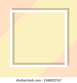 Empty frame on color pastel background. Minimal concept, Flat style. Copy space for text, design your idea, quotes and sayings