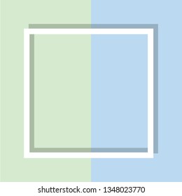 Empty frame on color pastel background. Minimal concept, Flat style. Copy space for text, design your idea, quotes and sayings