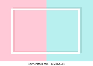 Empty frame on color pastel background. Minimal concept, Flat style. Copy space for text, design your idea, quotes and sayings