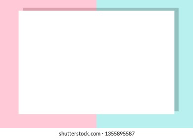 Empty frame on color pastel background. Minimal concept, Flat style. Copy space for text, design your idea, quotes and sayings
