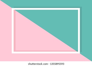 Empty frame on color pastel background. Minimal concept, Flat style. Copy space for text, design your idea, quotes and sayings