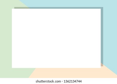 Empty frame on color pastel background. Minimal concept, Flat style. Copy space for text, design your idea, quotes and sayings