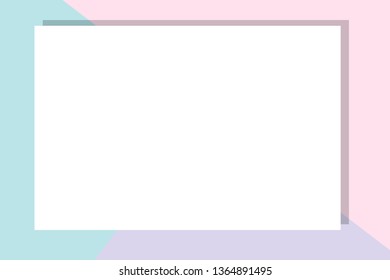 Empty frame on color pastel background. Minimal concept, Flat style. Copy space for text, design your idea, quotes and sayings