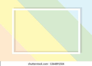Empty frame on color pastel background. Minimal concept, Flat style. Copy space for text, design your idea, quotes and sayings