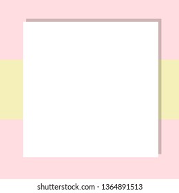 Empty frame on color pastel background. Minimal concept, Flat style. Copy space for text, design your idea, quotes and sayings