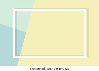 Empty frame on color pastel background. Minimal concept, Flat style. Copy space for text, design your idea, quotes and sayings