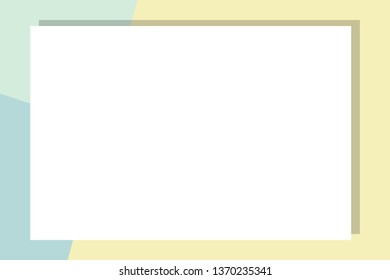 Empty frame on color pastel background. Minimal concept, Flat style. Copy space for text, design your idea, quotes and sayings