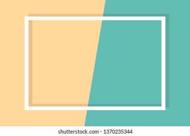 Empty frame on color pastel background. Minimal concept, Flat style. Copy space for text, design your idea, quotes and sayings