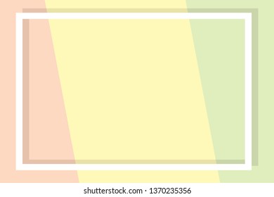 Empty frame on color pastel background. Minimal concept, Flat style. Copy space for text, design your idea, quotes and sayings