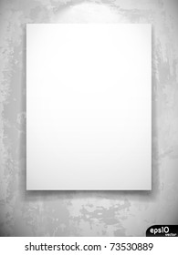 Empty frame on grunge wall (museum or gallery Interior)