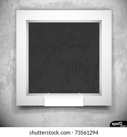 Empty frame on grunge wall (museum or gallery Interior)