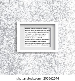 Empty frame on the metal background. Vector illustration. 