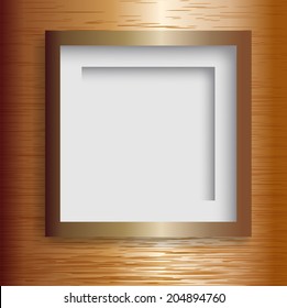 Empty frame on the metal background. Vector illustration.  