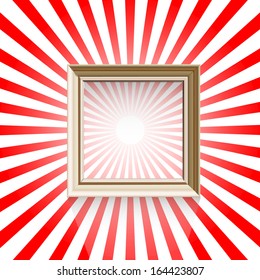 empty frame on red sun stripe