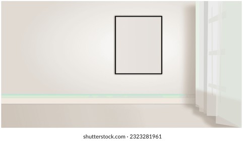empty frame on the wall vector illustration design background