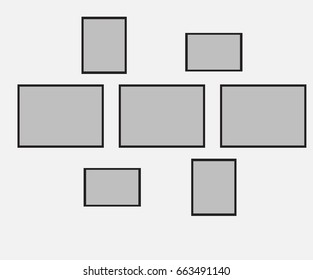 Empty frame on the wall vector illustration