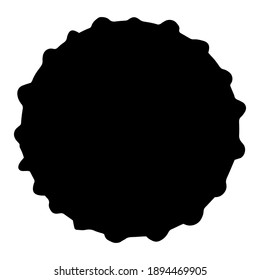 Empty frame, round shape. Black element isolated on white background.