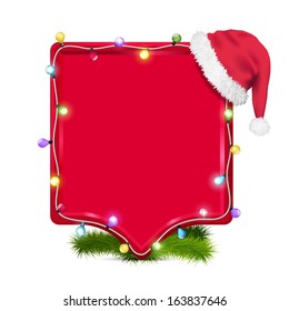 empty frame with santa claus hat