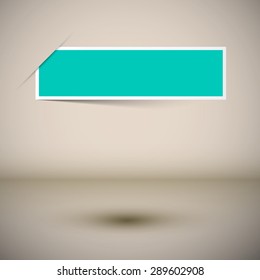 Empty Frame Template - Blue Label on Abstract Vector 3d Grey Background
