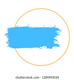 Empty frame template created from paint brush stroke and circle shape. You can use this blank sign to publish your thinks or quotes on social media networks. Abstract graphic element vector eps