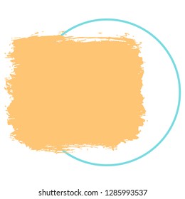 Empty frame template created from paint brush stroke and circle shape. You can use this blank sign to publish your thinks or quotes on social media networks. Abstract graphic element vector eps