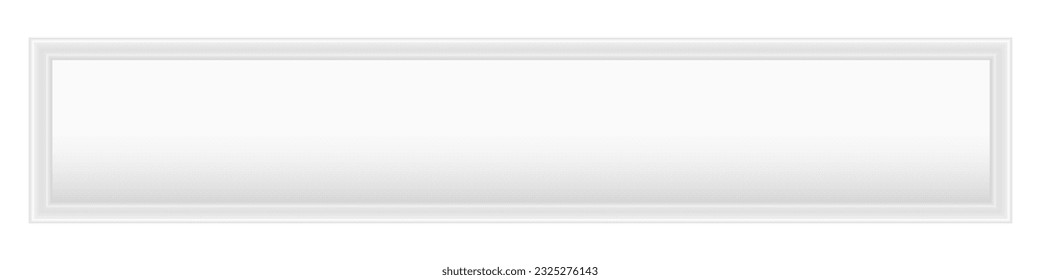 Banner blanco largo con marcos vacíos, carteles en un marco. Ilustración vectorial 3D realista aislada en blanco.