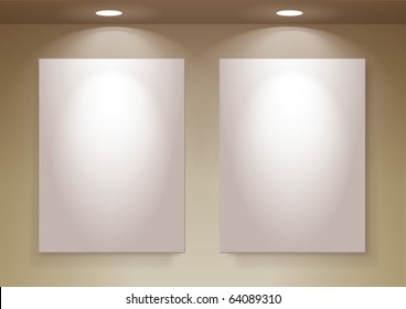 empty frames on wall, eps10 vector, you can change colors for the background