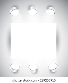 Empty frames on wall, vector
