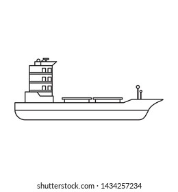 Empty freighter ship boat isolated symbol vector illustration graphic design
