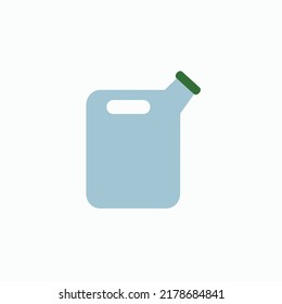 Empty Fuel Container Flat Vector illustration. empty blue container clear isolated on white background blue bottle petrol container flat design. plastic gasoline bottle silhouette graphic design