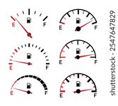 Empty Fuel Gauge Indicator Vector Illustration