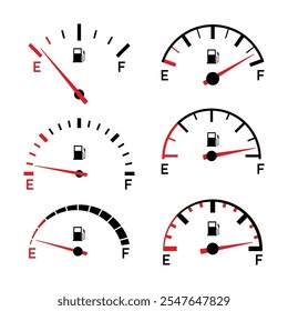 Ilustração do vetor do indicador vazio do medidor de combustível