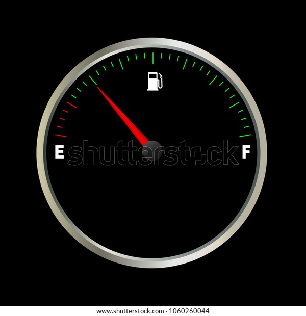 Empty fuel gauge\
meter vector\
illustration