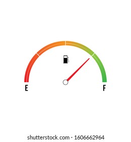 Empty fuel meter isolated on white background. Gas and oil tank gauge. Flat Vector Illustration EPS10