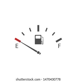 Empty Fuel tank indicator. Empty fuel meter, Vector
