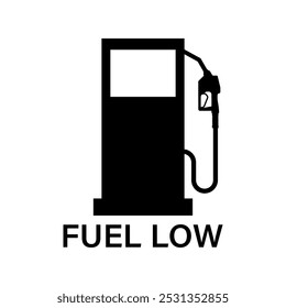 Señal de advertencia de combustible vacía. Señal de advertencia de combustible bajo. Ilustración vectorial.