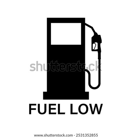 Empty Fuel Warning Sign. Fuel Low Warning Sign. Vector Illustration.