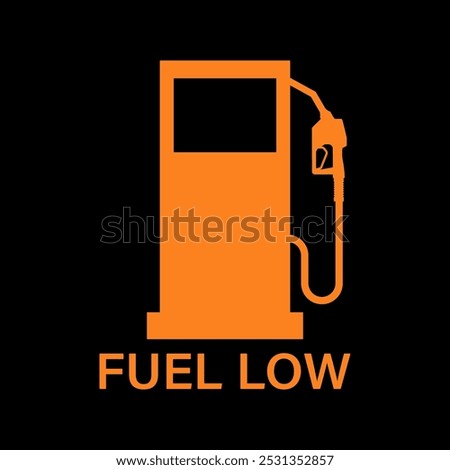 Empty Fuel Warning Sign. Fuel Low Warning Sign. Vector Illustration.