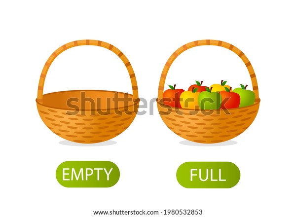 Empty Full Basket Apples Teaching Children Stock Vector (Royalty Free ...