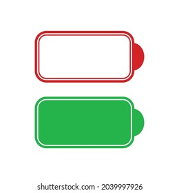 Empty and full Battery Vector Icon Illustration. Vector illustration