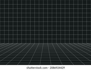 Empty futuristic digital box room.  Vector illustration. Eps 10.