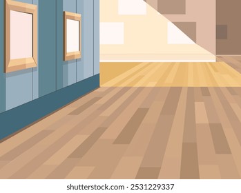 Empty Gallery Museum Interior Illustration Exhibition