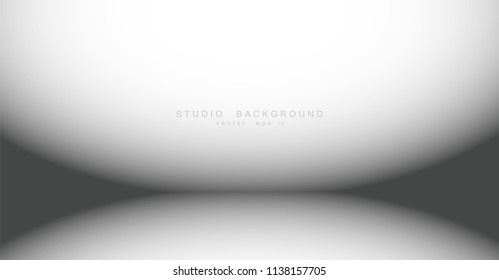 Empty gallery wall with lights for images and advertisement. Studio showcase room background, empty space, can use for display your products. illustration Vector EPS 10