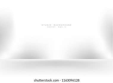 Empty gallery wall with lights for images and advertisement. Studio showcase room background, empty space, can use for display your products. illustration Vector EPS 10