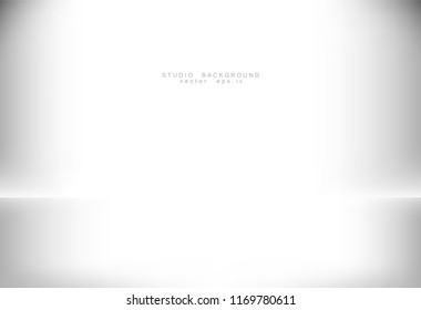 Empty gallery wall with lights for images and advertisement. Studio showcase room background, empty space, can use for display your products. illustration Vector EPS 10