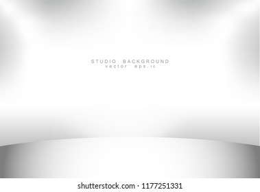 Empty gallery wall with lights for images and advertisement. Studio showcase room background, empty space, can use for display your products. illustration Vector EPS 10