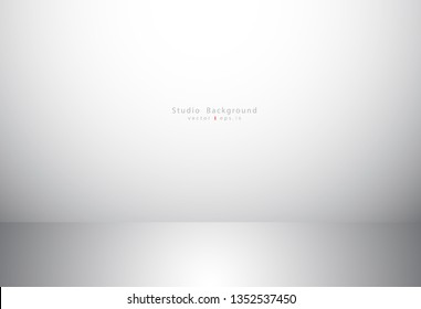 Empty gallery wall with lights for images and advertisement. Studio showcase room background, empty space, can use for display your products. illustration Vector EPS 10
