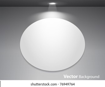 Empty gallery wall with lights for images and advertisement. Fully editable eps10