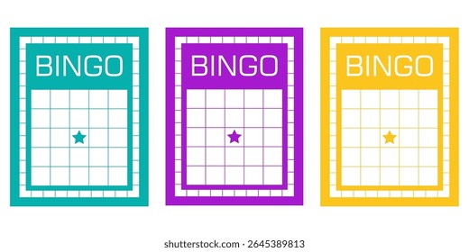 Empty gambling card set for bingo and lotto games. Blank betting ticket templates without numbers. Keno game sheets for casino illustrations, lucky draw themes and entertainment visuals.