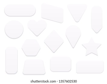 Empty geometric figures og white color. Vector illustration.